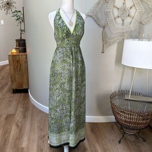 Burning torch brand halter long maxi dress SZ XS